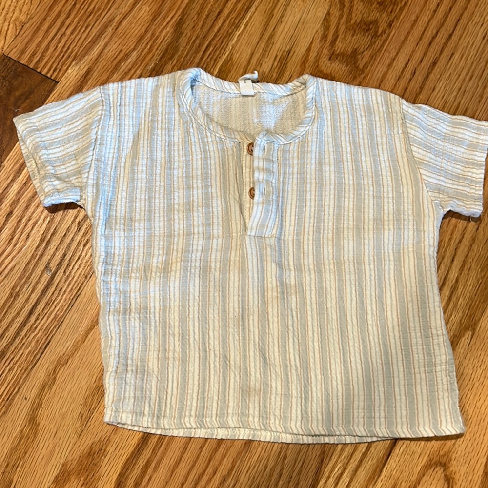 Quincy mae gender neutral woven shirt